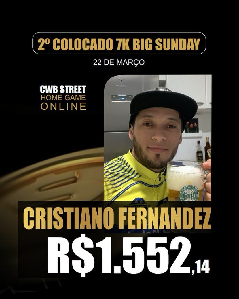 Domingo teve forra no nosso 7K BIG SUNDAY.👥 65 players participaram.🥇 @fernandez_kjb ficou em